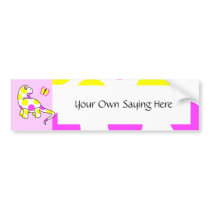 Cute Polka Dot Dinosaur Bumper Sticker bumper stickers by polkadotpizazz Cute Polka Dot Dinosaur Bumper Sticker bumper stickers