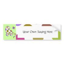 Cute Polka Dot Dinosaur Bumper Sticker bumper stickers by polkadotpizazz Cute Polka Dot Dinosaur Bumper Sticker bumper stickers