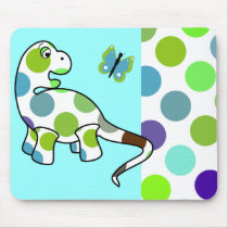 Cute Polka Dot Dinosaur Mousepad