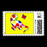 Cute Polka Dot Dinosaur Postage Stamp