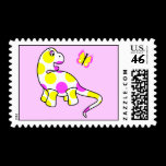 Cute Polka Dot Dinosaur Postage Stamp