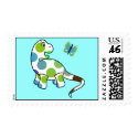 Cute Polka Dot Dinosaur Postage Stamp by polkadotpizazz Cute Polka Dot Dinosaur Postage Stamp