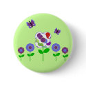 Cute Polka Dot Flowers Button by polkadotpizazz Cute Polka Dot Flowers Button