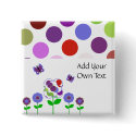 Cute Polka Dot Flowers Customizable Button by polkadotpizazz Cute Polka Dot Flowers Customizable Button