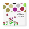 Cute Polka Dot Flowers Magnet