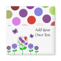 Cute Polka Dot Flowers Magnet