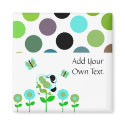 Cute Polka Dot Flowers Magnet