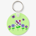 Cute Polka Dot Flowers Keychain