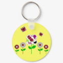 Cute Polka Dot Flowers Keychain