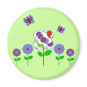 Cute Polka Dot Flowers Magnet