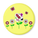 Cute Polka Dot Flowers Magnet