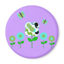 Cute Polka Dot Flowers Magnet