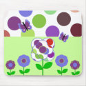Cute Polka Dot Flowers Mousepad