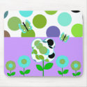 Cute Polka Dot Flowers Mousepad