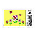 Cute Polka Dot Flowers Postage Stamp