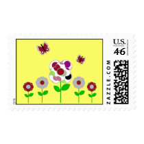 Cute Polka Dot Flowers Postage Stamp by polkadotpizazz Cute Polka Dot Flowers Postage Stamp