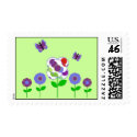 Cute Polka Dot Flowers Postage Stamp