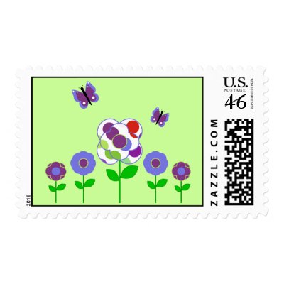 Cute Polka Dot Flowers Postage Stamp by polkadotpizazz