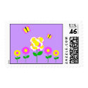 Cute Polka Dot Flowers Postage Stamp