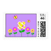Cute Polka Dot Flowers Postage Stamp by polkadotpizazz Cute Polka Dot Flowers Postage Stamp