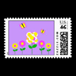 Cute Polka Dot Flowers Postage Stamp