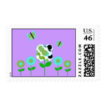 Cute Polka Dot Flowers Postage Stamp by polkadotpizazz Cute Polka Dot Flowers Postage Stamp