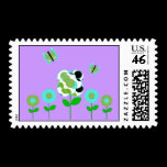 Cute Polka Dot Flowers Postage Stamp