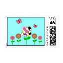 Cute Polka Dot Flowers Postage Stamp