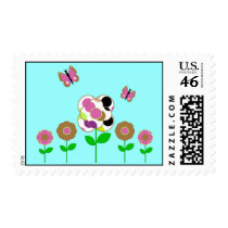 Cute Polka Dot Flowers Postage Stamp by polkadotpizazz Cute Polka Dot Flowers Postage Stamp