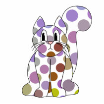 Cute Polka Dot Kitty Cat Ornament photo sculptures