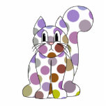 Cute Polka Dot Kitty Cat Ornament Photo Cut Outs