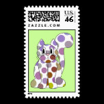 Cute Polka Dot Kitty Cat Postage Stamp