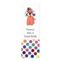 Cute Polka Dot Puppy Dog Bookmark Business Card Template