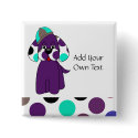 Cute Polka Dot Puppy Dog Customizable Button by polkadotpizazz Cute Polka Dot Puppy Dog Customizable Button