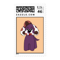 Cute Polka Dot Puppy Dog Postage Stamp by polkadotpizazz Cute Polka Dot Puppy Dog Postage Stamp