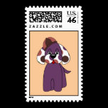 Cute Polka Dot Puppy Dog Postage Stamp