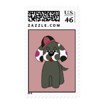Cute Polka Dot Puppy Dog Postage Stamp