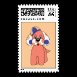 Cute Polka Dot Puppy Dog Postage Stamp