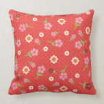 Cute polka dot red flower retro pattern pillows