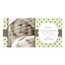 Cute Polka Dots Birth Announcement Photo Card