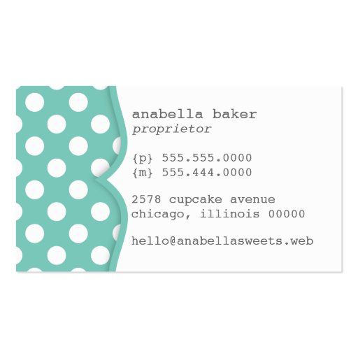 Cute Polka Dots Business Card (back side)