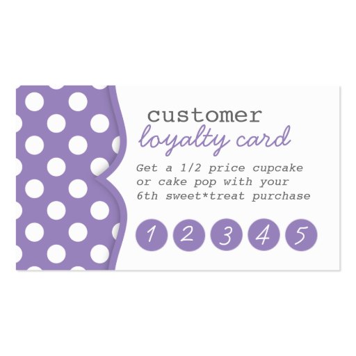Cute Polka Dots Customer Loyalty Business Card (back side)