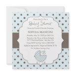 Cute Polka Dots Modern Baby Shower Invitation