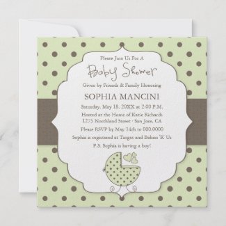 Cute Polka Dots Modern Baby Shower Invitation invitation