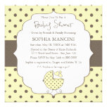 Cute Polka Dots Modern Baby Shower Invitation