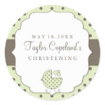 Cute Polka Dots Modern Christening Sticker