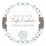 Cute Polka Dots Modern Christening Sticker