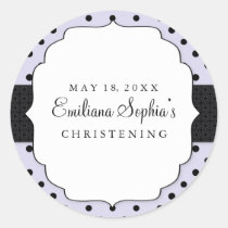 Cute Polka Dots Modern Christening Sticker