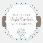 Cute Polka Dots Modern Christening Sticker