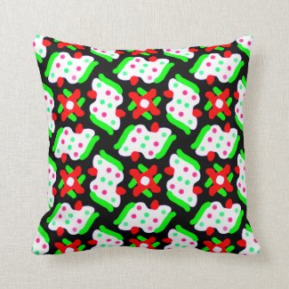 Cute Polka-dotted Christmas Candy Pattern Throw Pillows